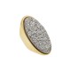 Anel Fane's Pedras Naturais Drusa Platina Metal Dourado