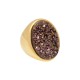 Anel Fane's Pedras Naturais Drusa Bronze Metal Dourado