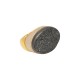 Anel Fane's Pedras Naturais Drusa Negra Quartzo Metal Dourado