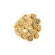 Anel Fane's Pedras Naturais Drusa Ouro Metal Dourado