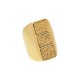 Anel Fane's Pedras Naturais Drusa Ouro Metal Dourado