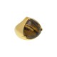 Anel Fane's Pedra Natural Olho de Tigre Metal Dourado