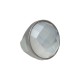 Anel Fane's Pedra Natural Cristal Perolado Metal Grafite