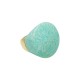 Anel Fane's Pedra Natural Amazonita Turquesa Metal Dourado