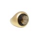 Anel Fane's Pedra Natural Cristal Mocca Metal Dourado