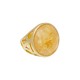 Anel Fane's Pedra Natural Citrino Amarelo Metal Dourado