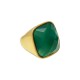 Anel Fane's Pedra Natural Àgata Esmeralda Metal Dourado