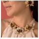 Colar Nadia Gimenes Orquídeas Esmaltadas Pérola Tartaruga Dourado