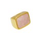 Anel Fane's Pedra Natural Quartzo Rose Metal Dourado