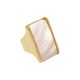 Anel Fane's Pedra Natural Madrepérola Rose Metal Dourado