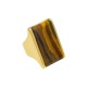 Anel Fane's Pedra Natural Olho De Tigre Metal Dourado