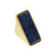 Anel Fane's Pedra Natural Sodalita Marinho Metal Dourado