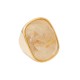 Anel Fane's Pedra Natural Quartzo Rutilado Metal Dourado