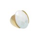 Anel Fane's Pedra Natural Àgata Branca Metal Dourado