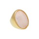 Anel Fane's Pedra Natural Madrepérola Rose Metal Dourado