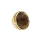 Anel Fane's Pedra Natural Cristal Mocca Metal Dourado