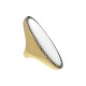 Anel Fane's Pedra Natural Àgata Branca Zircônia Metal Dourado