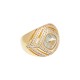 Anel Fane's Pedra Natural Cristal Zircônia Metal Dourado
