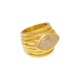 Anel Fane's Pedra Natural Quartzo Rutilado Metal Dourado