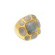 Anel Fane's Pedra Natural Jaspe Cinza Metal Dourado