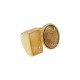 Anel Fane's Pedra Natural Citrino Amarelo Cristal Metal Dourado