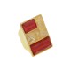 Anel Fane's Pedra Natural Quartzo Rutilado Rubi Metal Dourado