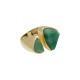 Anel Fane's Pedra Natural Jaspe Verde Metal Dourado