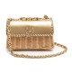 Bolsa Isla Selene Mini Rattan Couro Honey e Dourada