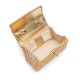 Bolsa Isla Selene Mini Rattan Couro Honey e Dourada