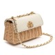 Bolsa Isla Selene Mini Rattan Couro Natural Vanilla
