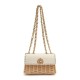 Bolsa Isla Selene Mini Rattan Couro Natural Vanilla