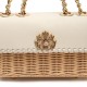 Bolsa Isla Selene Mini Rattan Couro Natural Vanilla