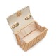 Bolsa Isla Selene Mini Rattan Couro Natural Vanilla