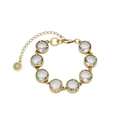Pulseira Estela Geromini Cobogó Cristal Prata