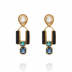 Brinco Camila Klein Aura Em Fluxo Onix Ouro Velho