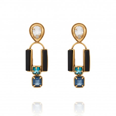 Brinco Camila Klein Aura Em Fluxo Onix Ouro Velho