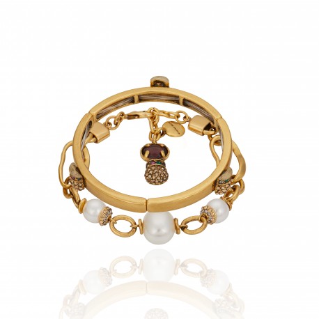 Pulseira Camila Klein Véu Das Montanhas Duplo Ouro Velho