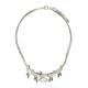 Colar Claudia Arbex Line Organic Cristais Prata Vintage