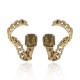 Brinco Claudia Arbex Rock Lovers Front Back Ouro Vintage