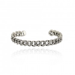 Pulseira Claudia Arbex Rock Lovers Bracelete Prata Vintage
