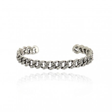 Pulseira Claudia Arbex Rock Lovers Bracelete Prata Vintage