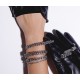 Pulseira Claudia Arbex Rock Lovers Bracelete Prata Vintage