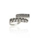 Anel Claudia Arbex Rock Lovers Elos Cristais Prata Vintage