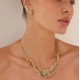 Colar Claudia Arbex Pavão Cristais Ouro Vintage