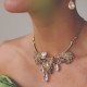 Colar Claudia Arbex Pavão Cristais Ouro Vintage