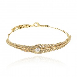 Colar Claudia Arbex Pavão Choker Ouro Vintage