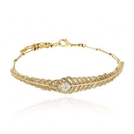 Colar Claudia Arbex Pavão Choker Ouro Vintage