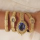 Pulseira Claudia Arbex Pavão Cristais Ouro Vintage