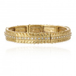Pulseira Claudia Arbex Pavão Cristais Ouro Vintage