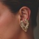 Brinco Claudia Arbex Pavão Médio Cristais Ouro Vintage